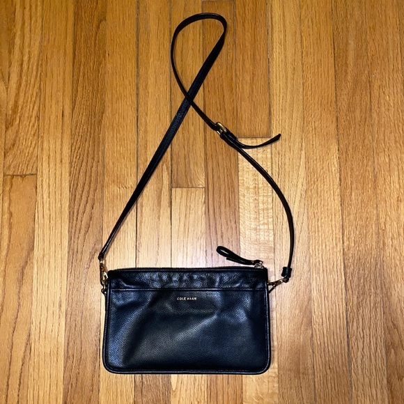 Cole Haan black leather crossbody - Picture 1 of 4